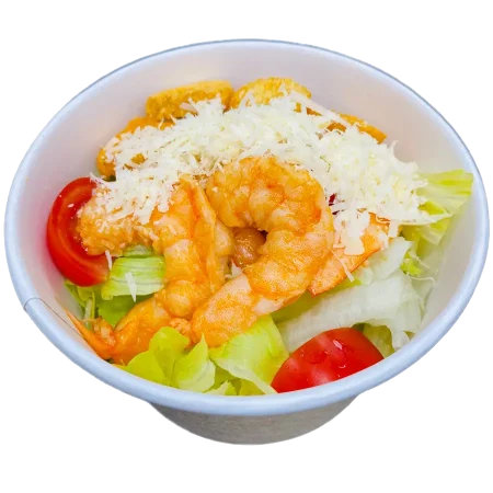 Салат Цезарь с тигровыми креветками